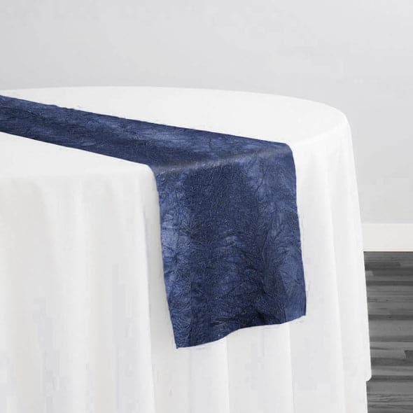 Crush Satin (Bichon) Table Runner in Navy | Rental