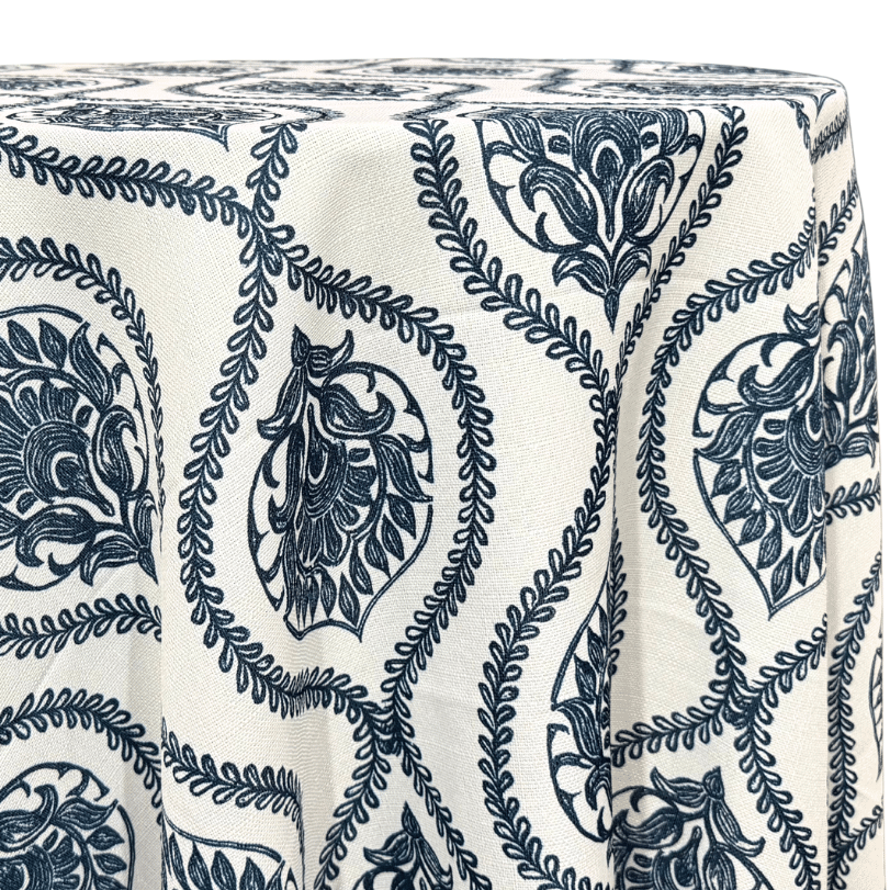 Mayfair (Slub Print) Table Linen in Navy | Rental Mayfair (Slub Print) Table Linen in Navy | Rental
