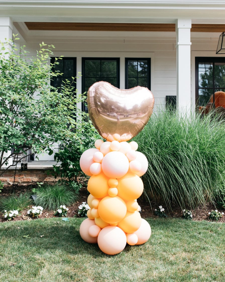 OUTDOOR – Bridal – Balloon Column with Heart Foil – 4ft | Rental