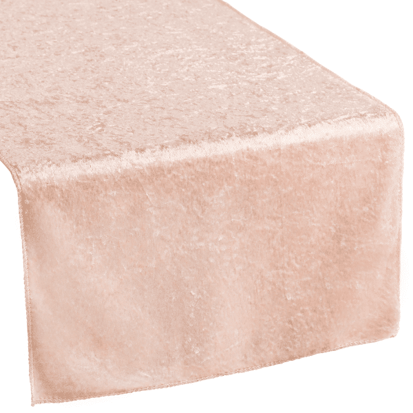 Premade Velvet Table Runner – Blush | Rental