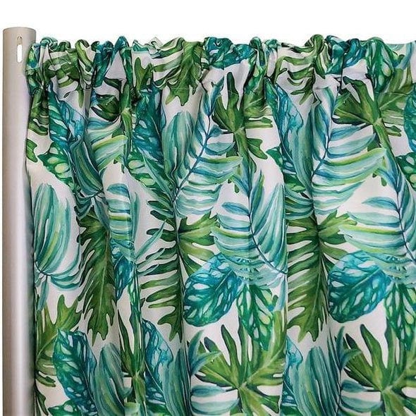 Tropical Print (Dupioni) Drapery Panels (57″ Wide) / 3 Colors | Rental Tropical Print (Dupioni) Drapery Panels (57″ Wide) / 3 Colors | Rental