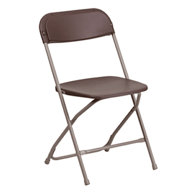 Feather XT™ Heavy Duty Plastic Folding Chair with Fan Back – Brown 800 lb Capacity | Rental