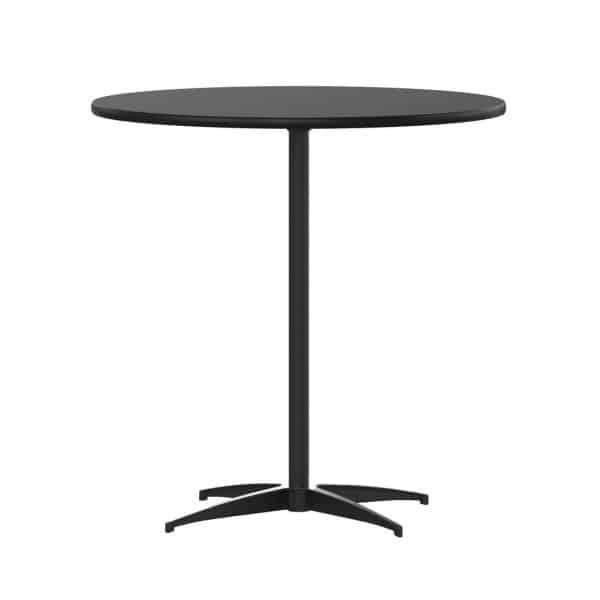 30 Inch Round Pub / Cocktail Table – All Black – w/ 30″ and 42″ Columns! | Rental