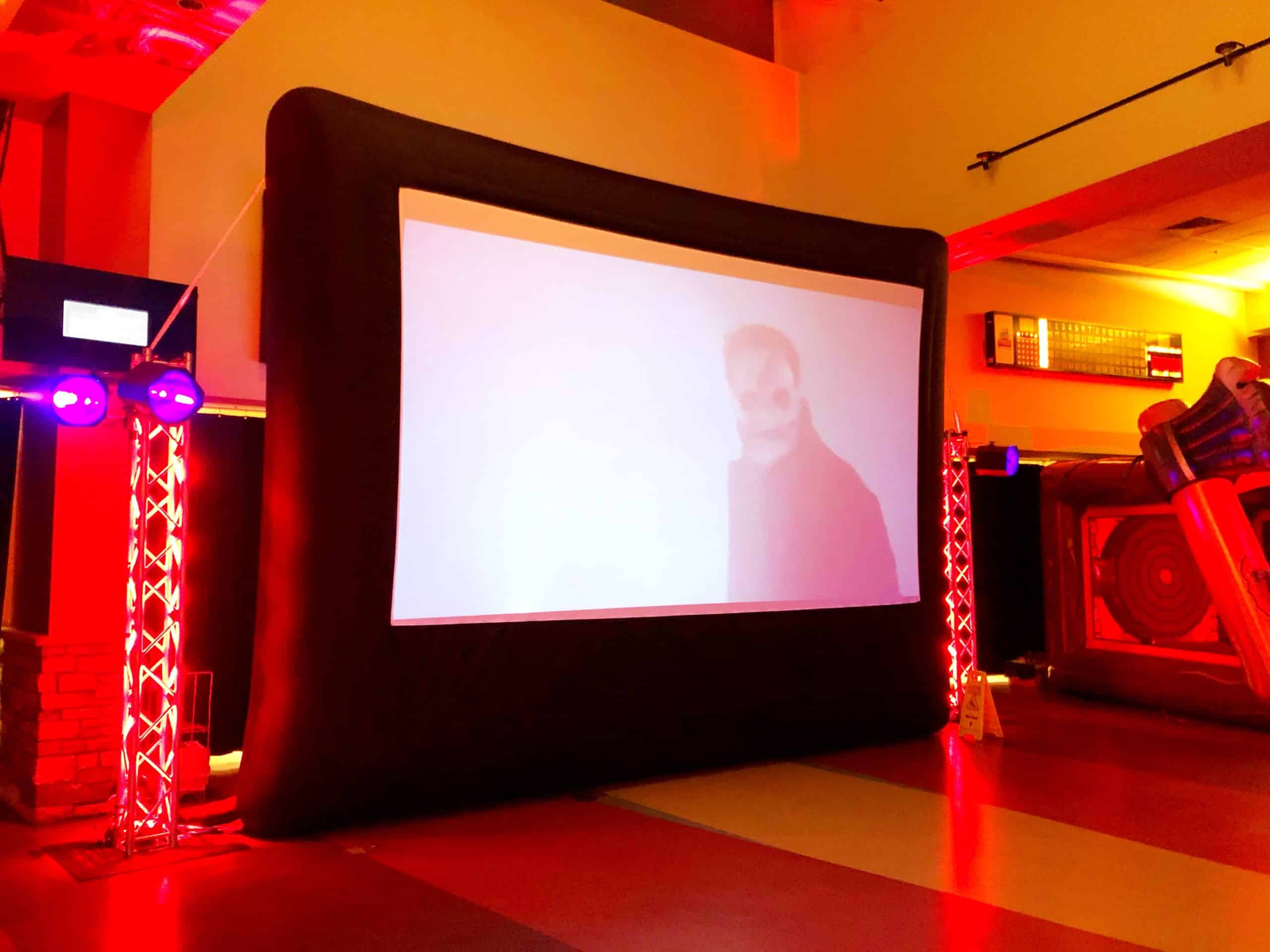 16′ x 9′ Inflatable Video Screen Showing Scary Videos | Rental