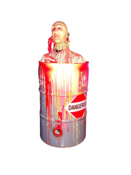 Air Powered Evil Acid Spitting Barrel Prop | Rental Air Powered Evil Acid Spitting Barrel Prop | Rental