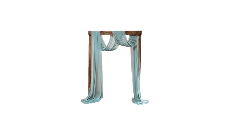 Honey Brown Classic Arch With Jade Chiffon Draping Kit | Rental Honey Brown Classic Arch With Jade Chiffon Draping Kit | Rental