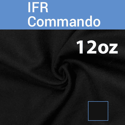 12oz. Fire Retardant Duvetyne/Commando Cloth – Sewn Drape Panel w/ 4″ Rod Pockets – 16ft in Black | Rental