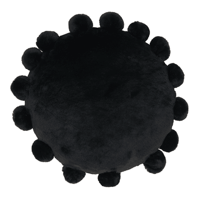 1799 – Faux Rabbit Fur Pom Pom Pillow – Poly Filled | Rental