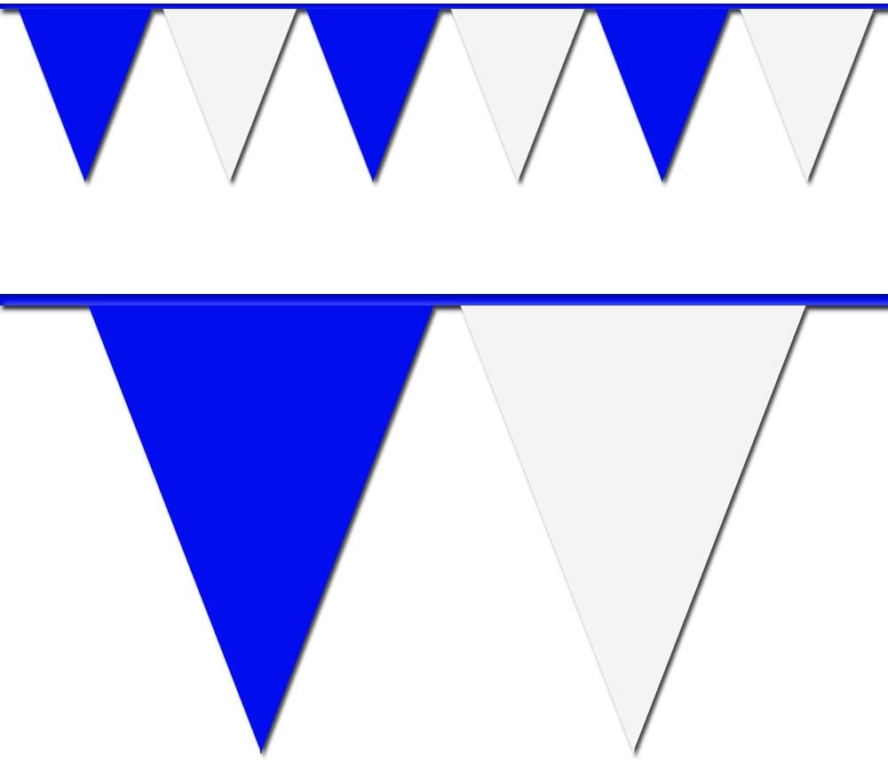 100 ft. Blue and White Triangle Pennant Flag | Rental 100 ft. Blue and White Triangle Pennant Flag | Rental