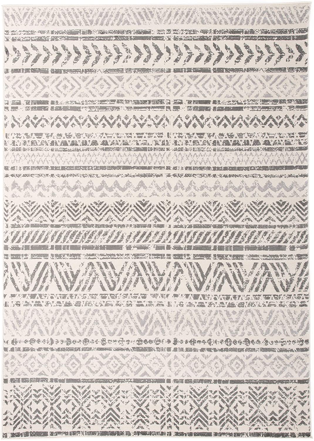 Geometric Bohemian Design Area Rug | 5′ x 7′ | Gray | Rental Geometric Bohemian Design Area Rug | 5′ x 7′ | Gray | Rental