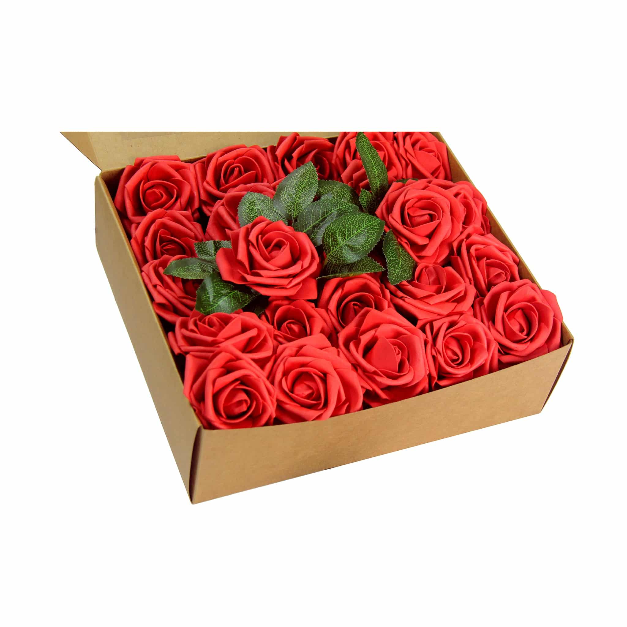 Artificial DIY Foam Rose Stems (50 pcs) – Red | Rental