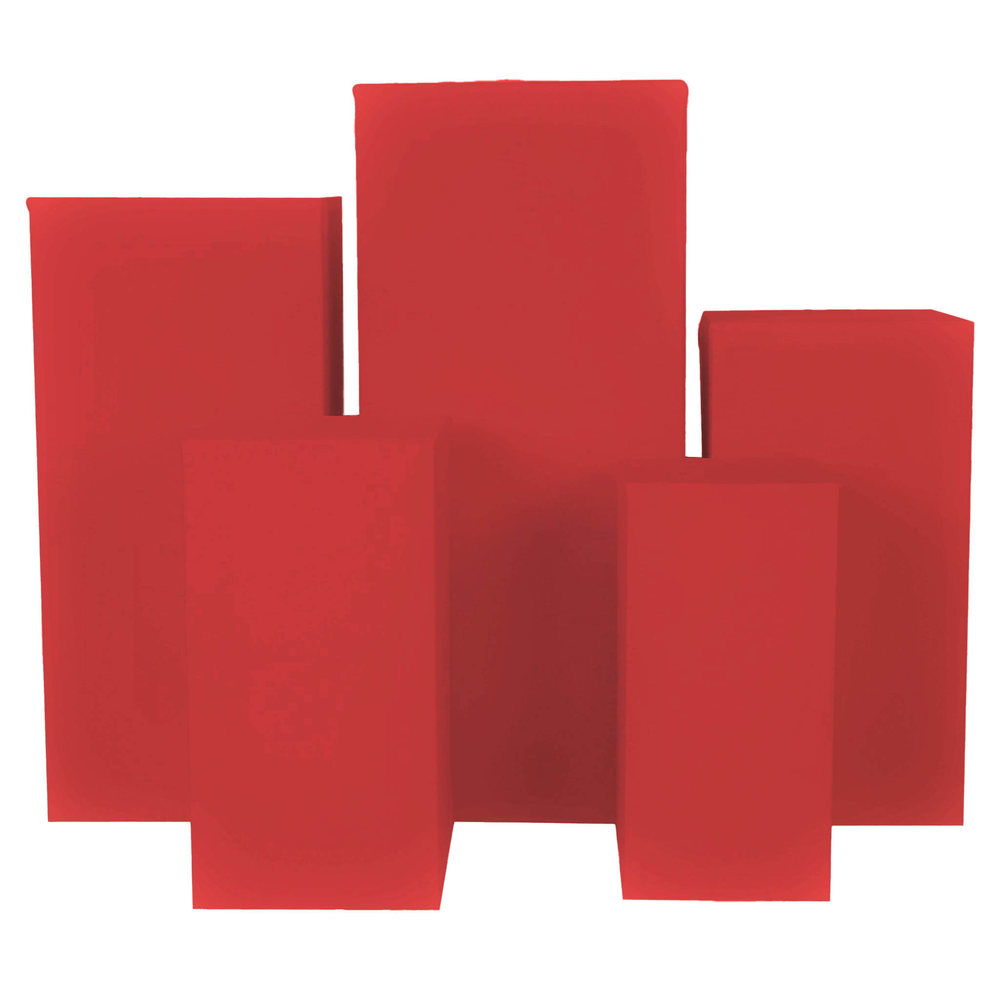 Spandex Covers for Square Metal Pillar Pedestal Stands 5 pcs/set – Red | Rental Spandex Covers for Square Metal Pillar Pedestal Stands 5 pcs/set – Red | Rental