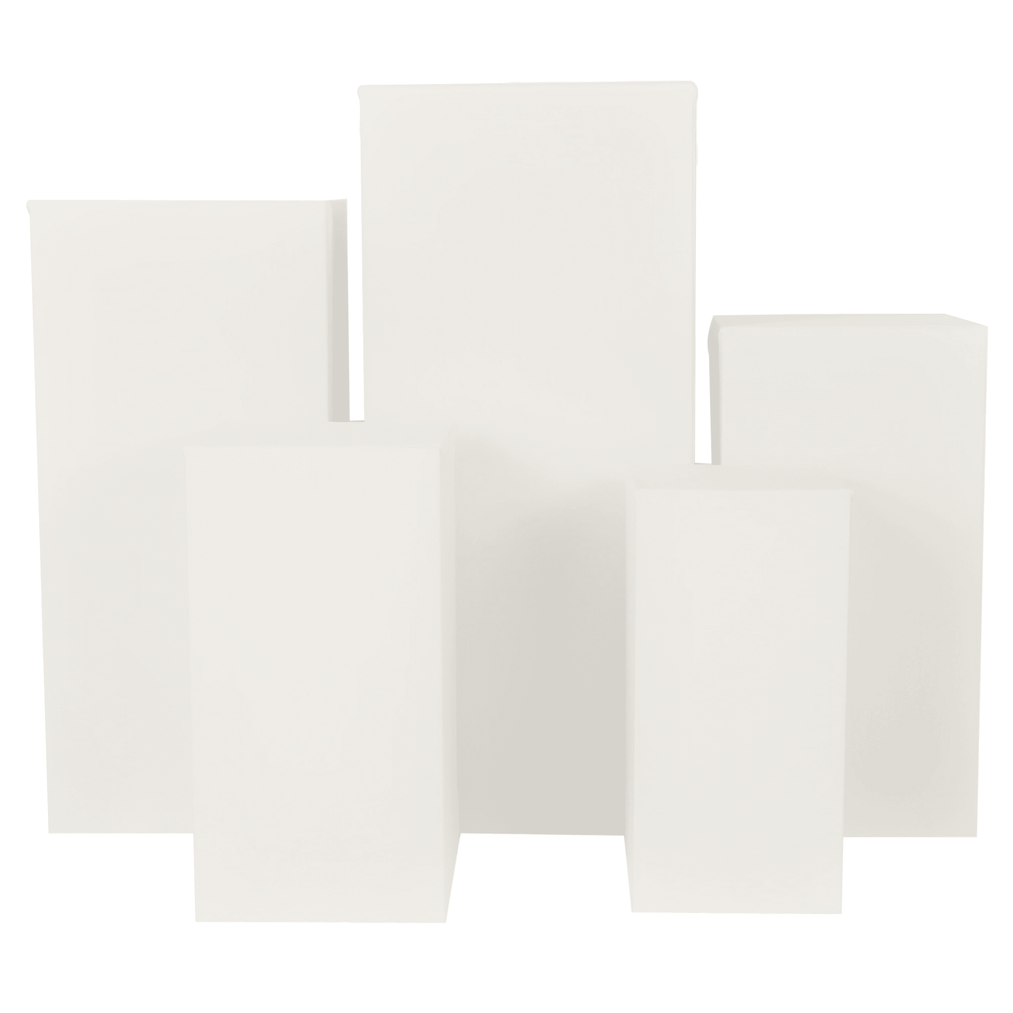 Spandex Covers for Square Metal Pillar Pedestal Stands 5 pcs/set – Ivory | Rental Spandex Covers for Square Metal Pillar Pedestal Stands 5 pcs/set – Ivory | Rental