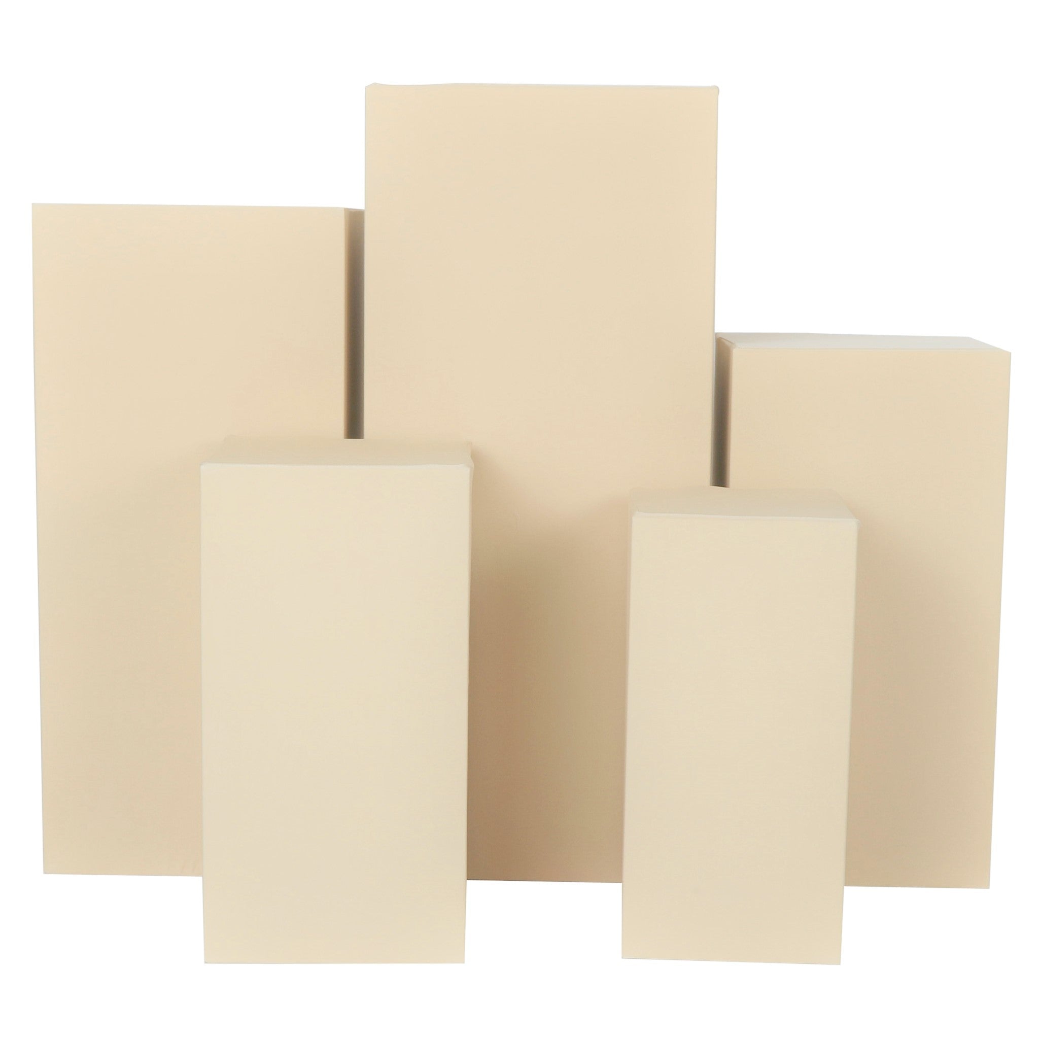 Spandex Covers for Square Metal Pillar Pedestal Stands 5 pcs/set – Champagne | Rental Spandex Covers for Square Metal Pillar Pedestal Stands 5 pcs/set – Champagne | Rental
