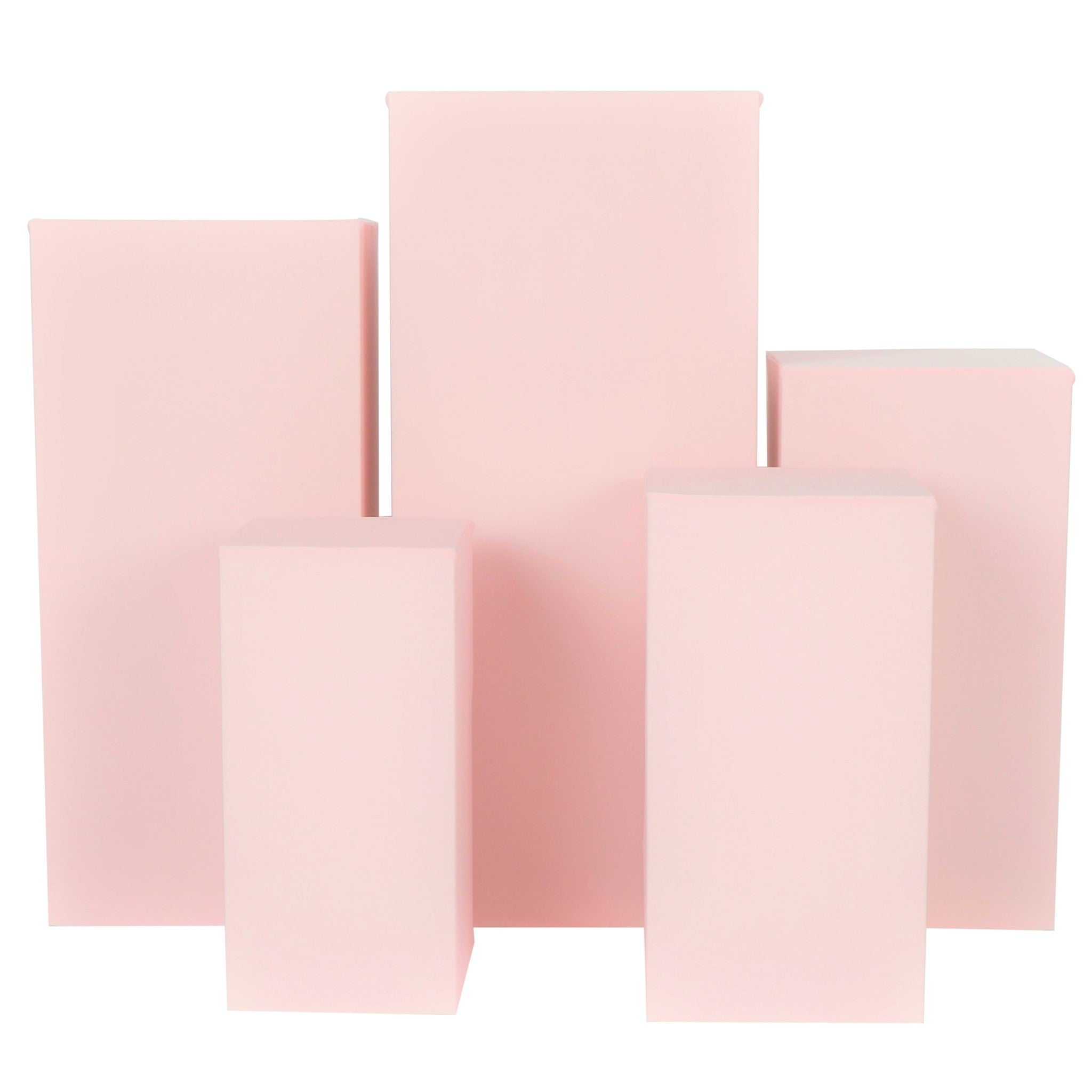 Spandex Covers for Square Metal Pillar Pedestal Stands 5 pcs/set – Pink | Rental Spandex Covers for Square Metal Pillar Pedestal Stands 5 pcs/set – Pink | Rental