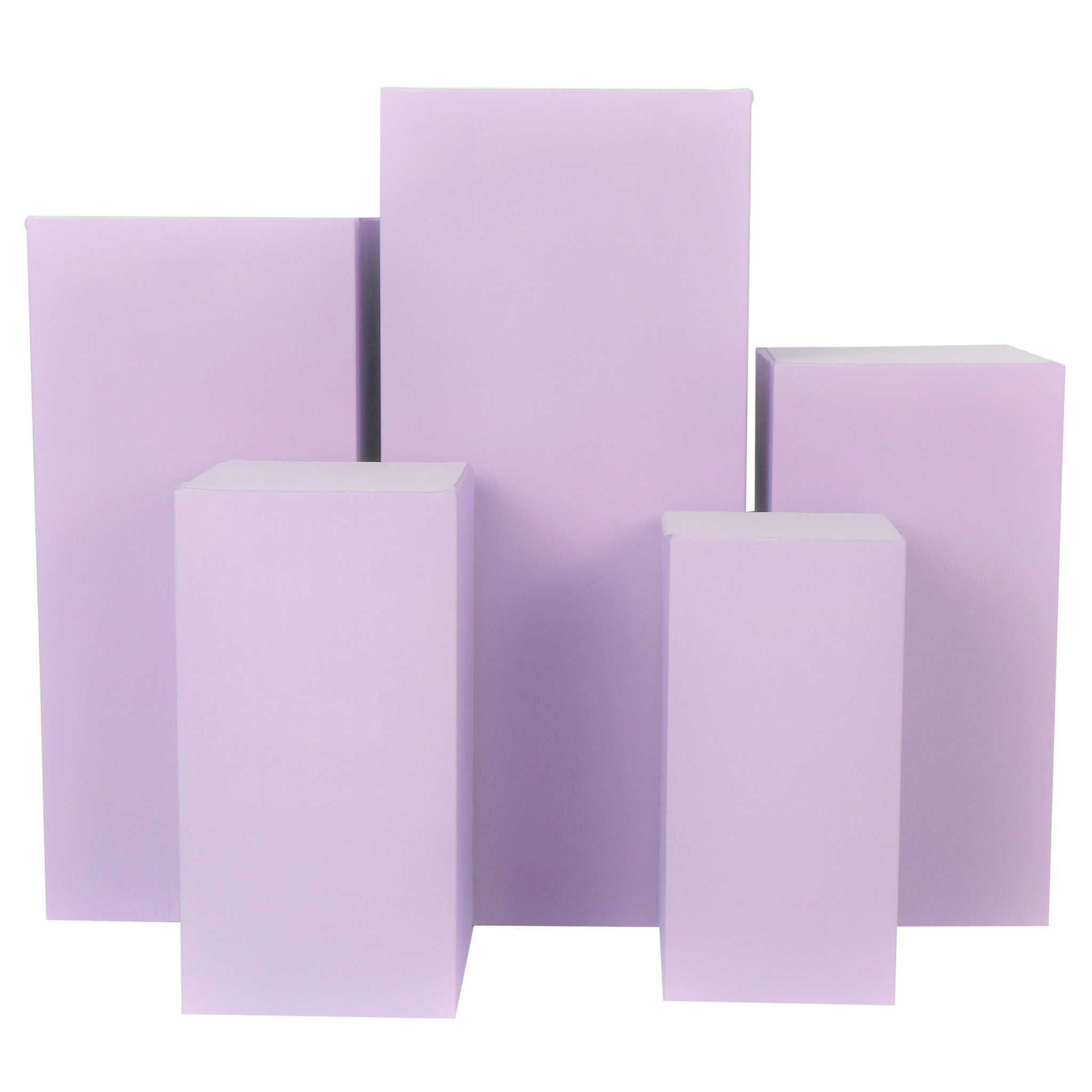 Spandex Covers for Square Metal Pillar Pedestal Stands 5 pcs/set – Lavender | Rental Spandex Covers for Square Metal Pillar Pedestal Stands 5 pcs/set – Lavender | Rental