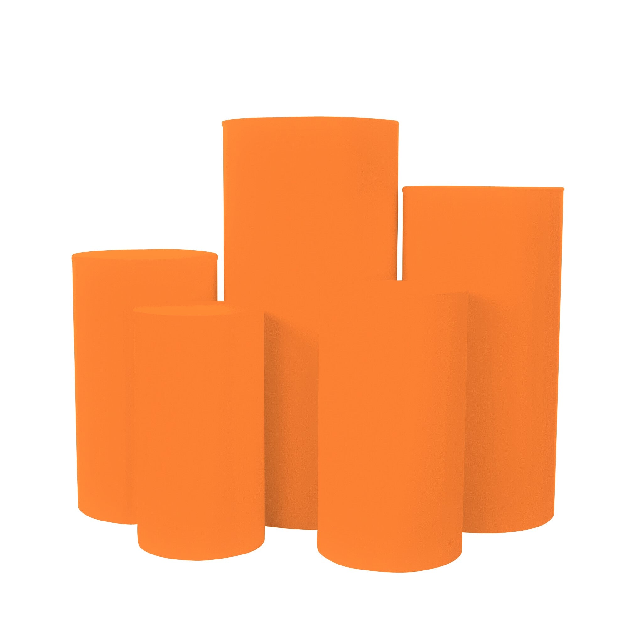 Spandex Pillar Covers for Metal Cylinder Pedestal Stands 5 pcs/set – Orange | Rental Spandex Pillar Covers for Metal Cylinder Pedestal Stands 5 pcs/set – Orange | Rental