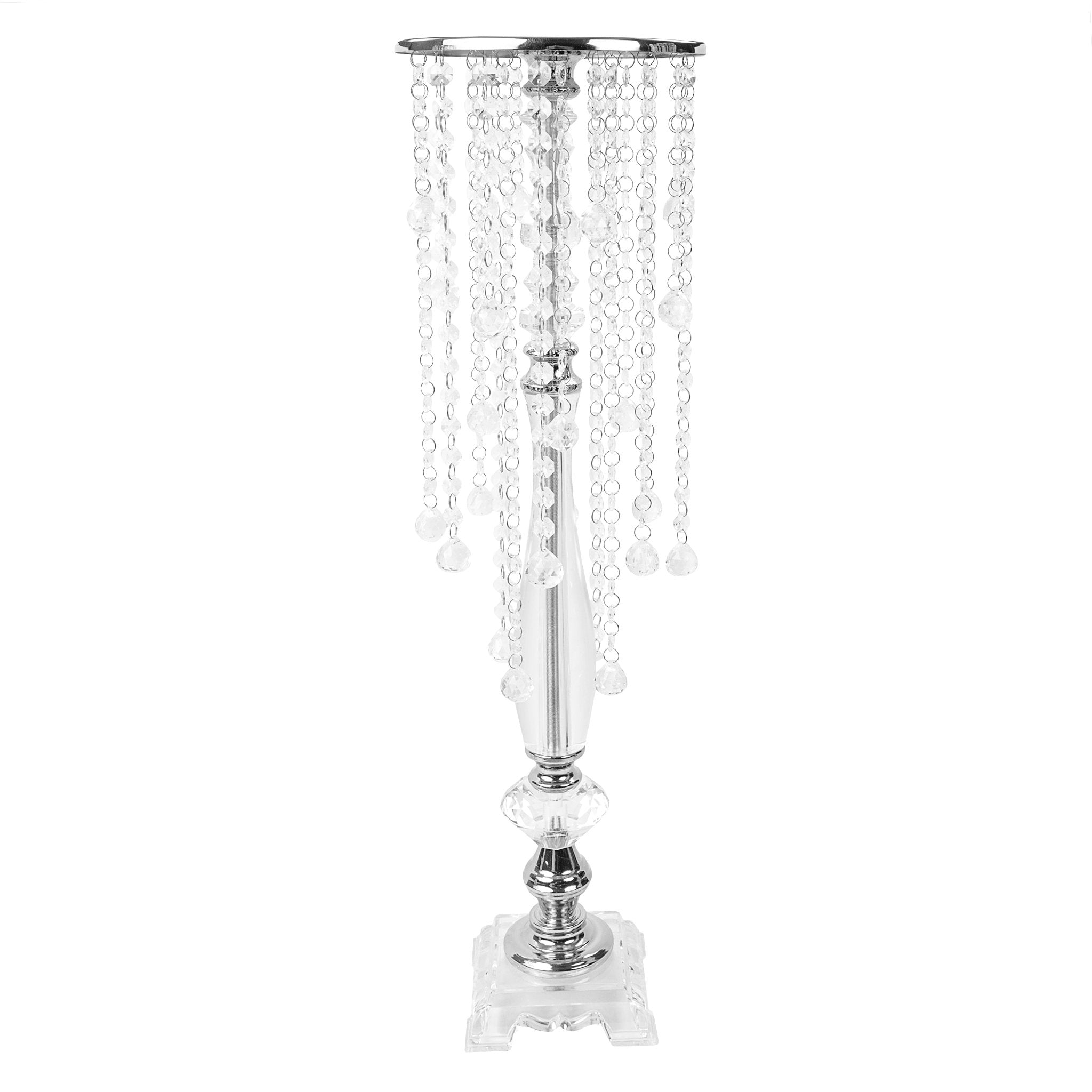Acrylic Crystal Drop Centerpiece – Silver | Rental