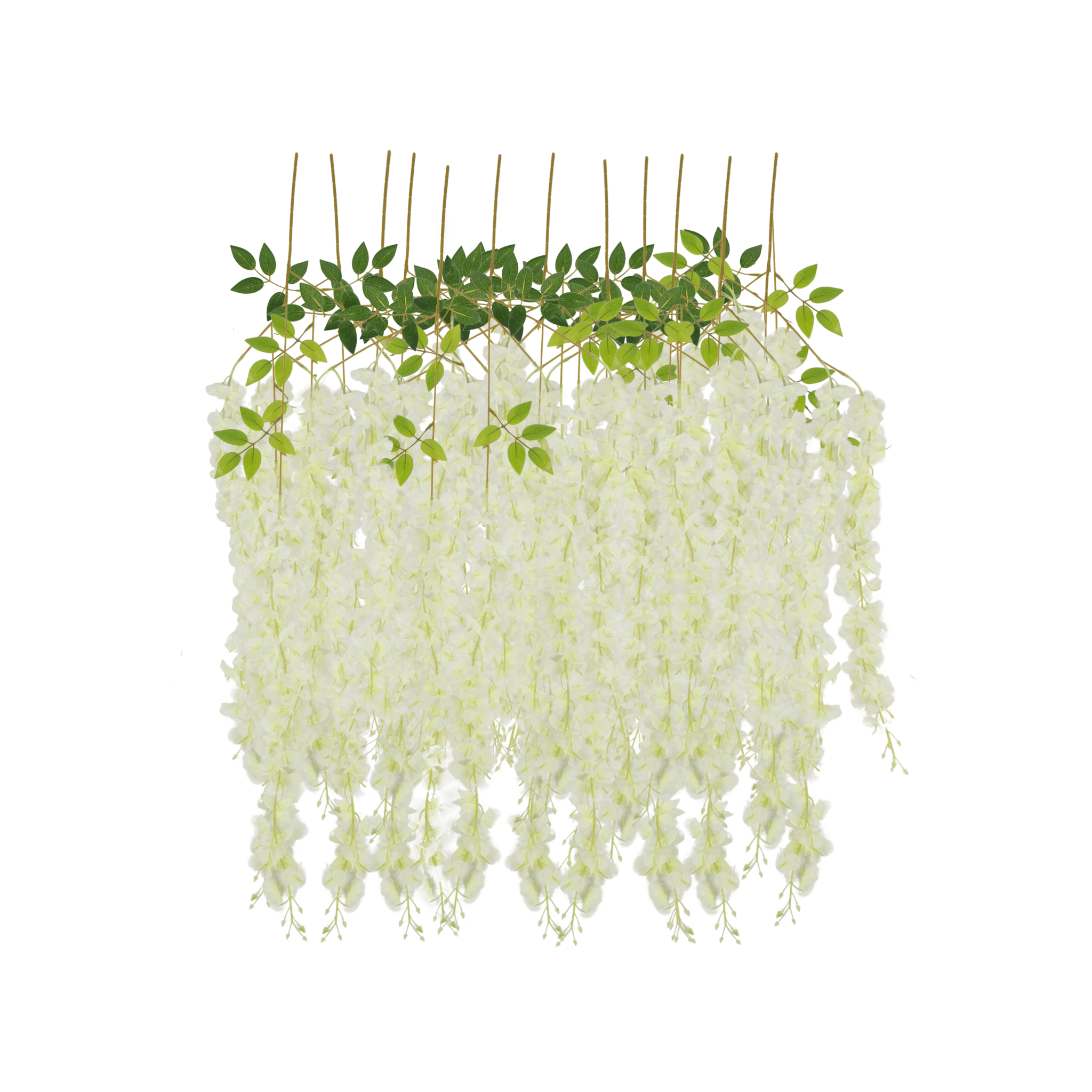 12 Pack Hanging Wisteria Vines Silk Flower Stem – Ivory | Rental 12 Pack Hanging Wisteria Vines Silk Flower Stem – Ivory | Rental
