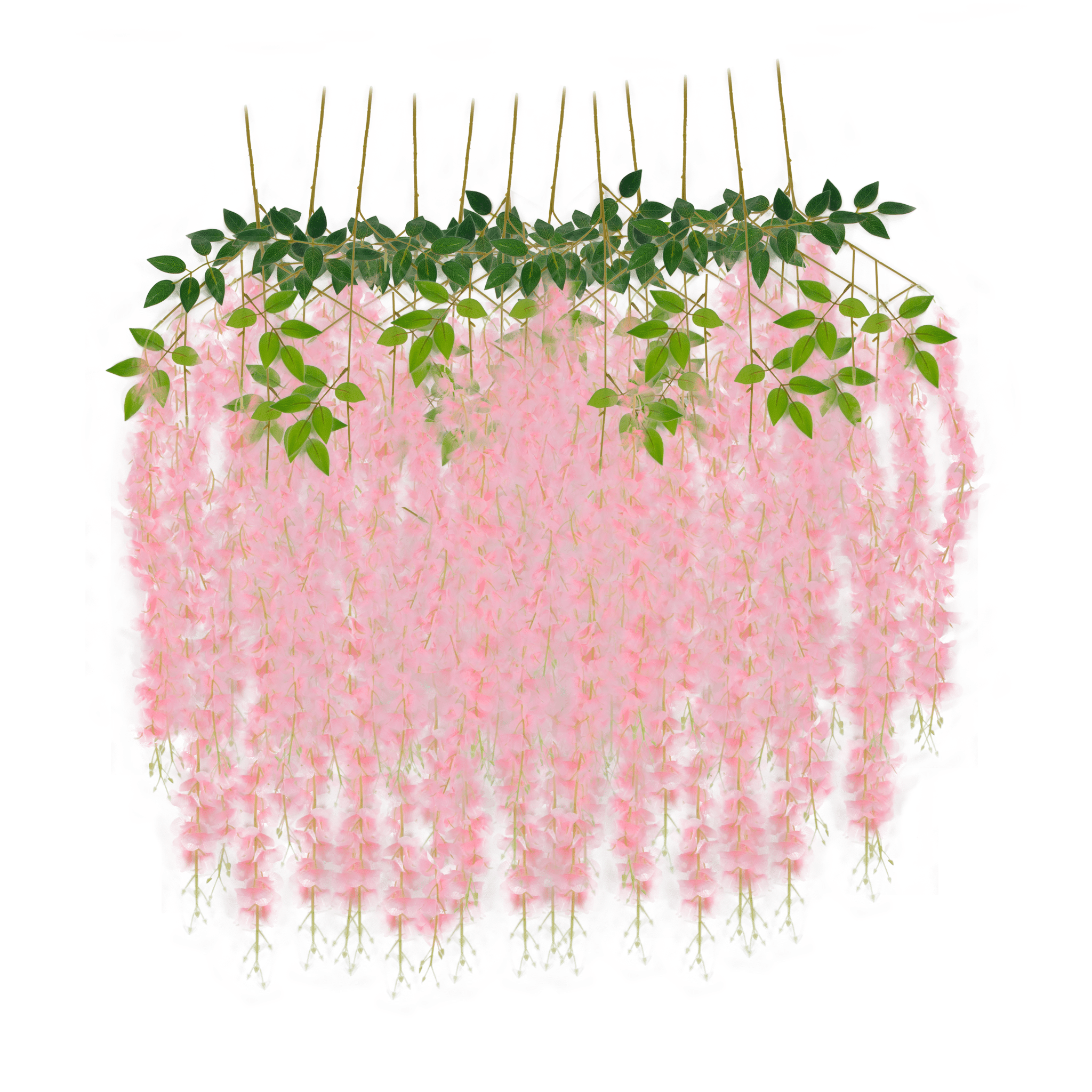 12 Pack Hanging Wisteria Vines Silk Flower Stem – Pink | Rental 12 Pack Hanging Wisteria Vines Silk Flower Stem – Pink | Rental