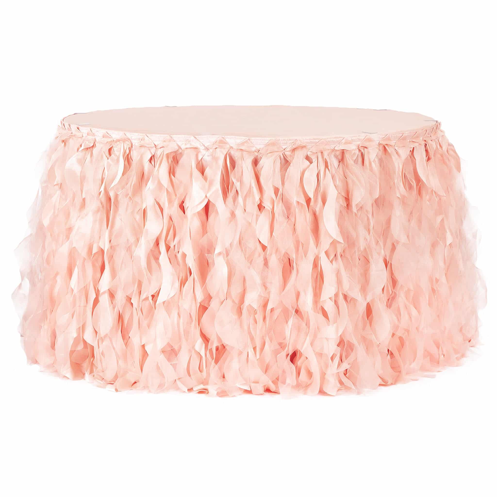 Curly Willow 17ft Table Skirt – Blush/Rose Gold | Rental Curly Willow 17ft Table Skirt – Blush/Rose Gold | Rental
