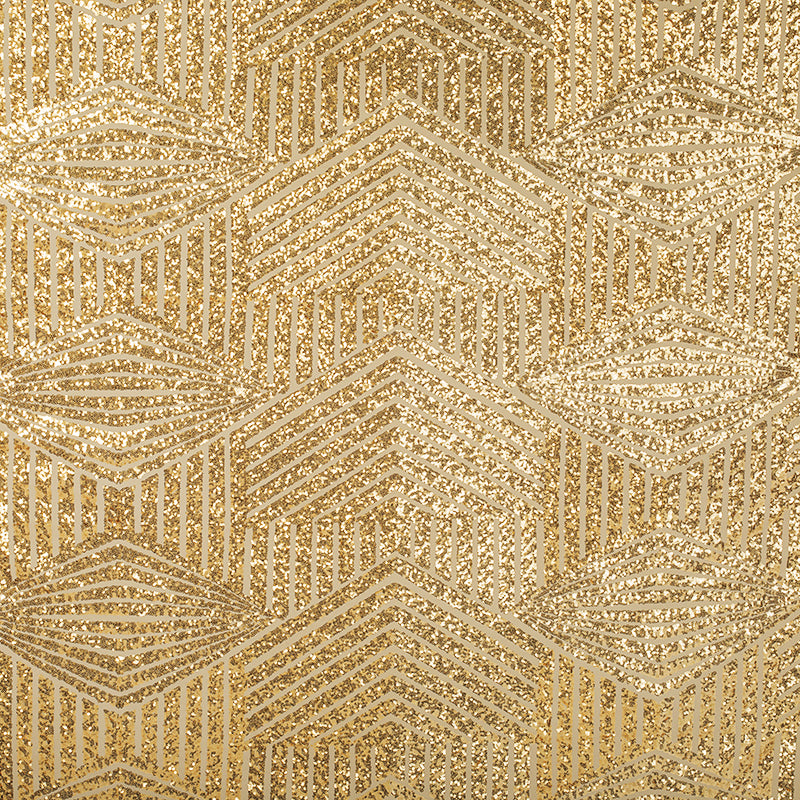 10 yards Geometric Glitz Art Deco Sequins Fabric Bolt – Gold | Rental