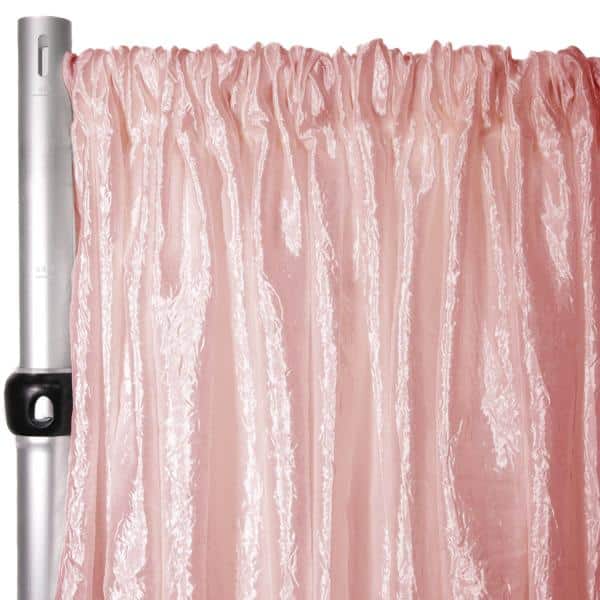 Extra Wide Crushed Taffeta “Tergalet” Drape Panel by Eastern Mills 9ft Wide w/ 4″ Sewn Rod Pocket – Blush | Rental Extra Wide Crushed Taffeta “Tergalet” Drape Panel by Eastern Mills 9ft Wide w/ 4″ Sewn Rod Pocket – Blush | Rental