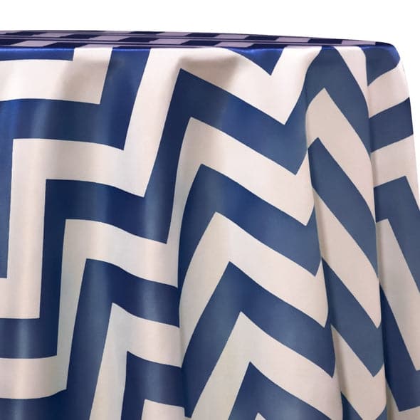 Chevron Print (Lamour) Table Linen in Navy and White | Rental Chevron Print (Lamour) Table Linen in Navy and White | Rental