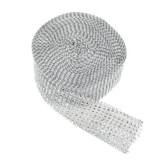 DecoStar™ Silver Rhinestone Ribbon – 3/4″ Wide x 30ft Long | Rental DecoStar™ Silver Rhinestone Ribbon – 3/4″ Wide x 30ft Long | Rental
